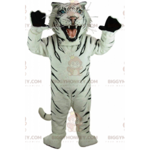 White and Black Tiger BIGGYMONKEY™ Mascot Costume, Royal Tiger