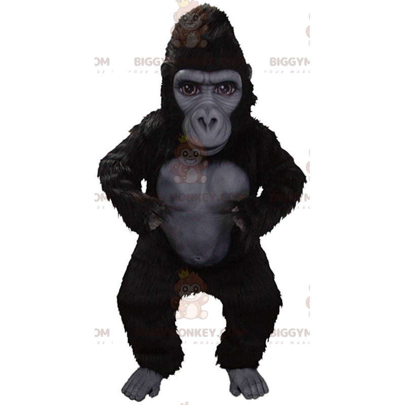 BIGGYMONKEY™ Costume da mascotte da gorilla nero gigante, molto