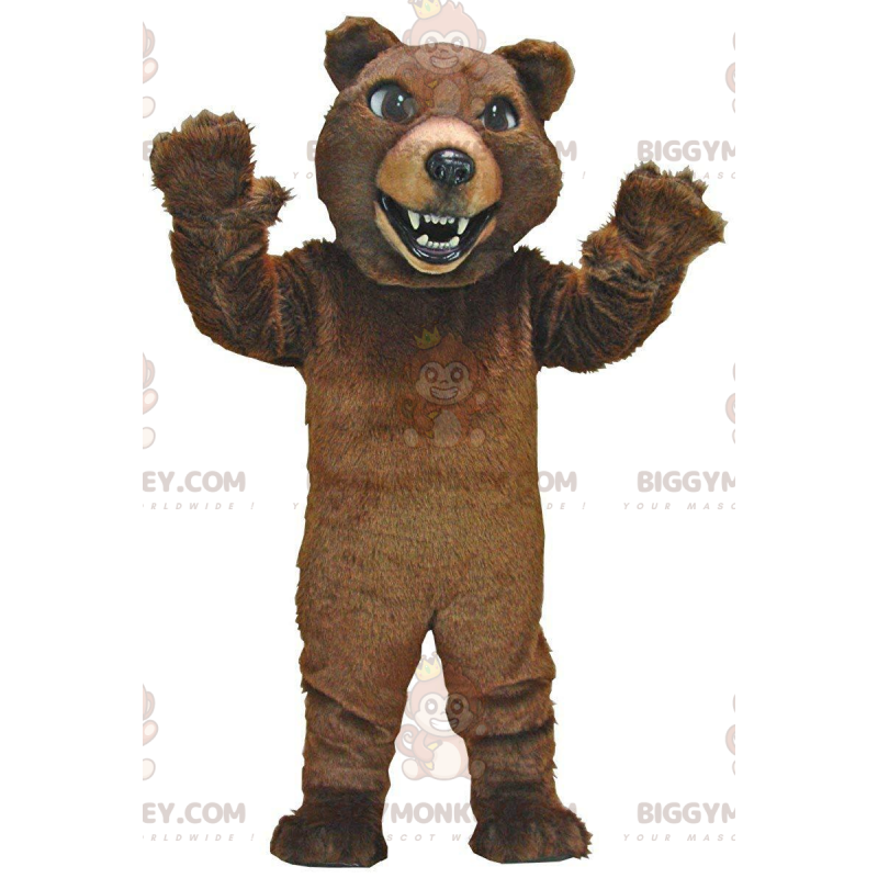 BIGGYMONKEY™ mascot costume very realistic brown bear, grizzly