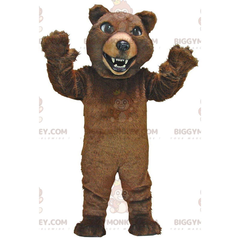 BIGGYMONKEY™ maskotdräkt mycket realistisk brunbjörn