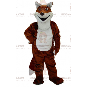 Costume de mascotte BIGGYMONKEY™ de renard orange et blanc