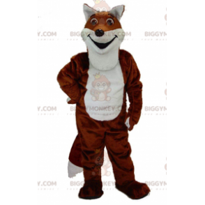 Realistic orange and white fox BIGGYMONKEY™ mascot costume, fox