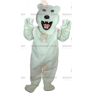 BIGGYMONKEY™ polar bear mascot costume, giant white bear