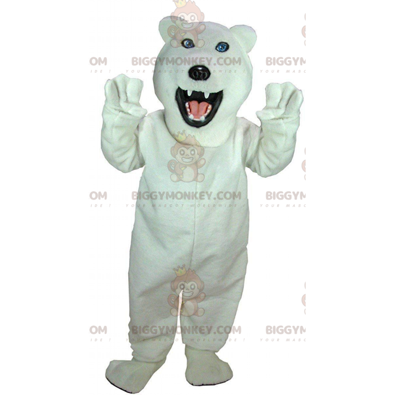 BIGGYMONKEY™ Eisbär-Maskottchen-Kostüm, riesiges weißes