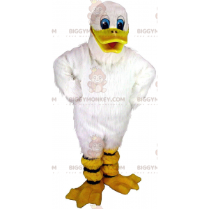 Traje de mascote de pato branco BIGGYMONKEY™, traje de pássaro