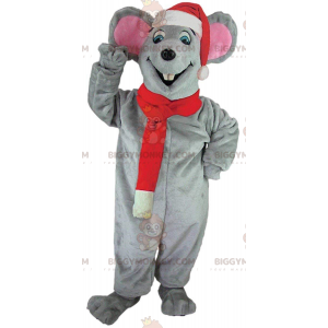 Costume de mascotte BIGGYMONKEY™ de souris grise avec un bonnet