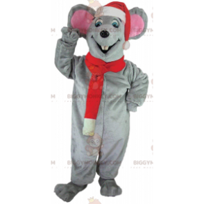 Costume da mascotte BIGGYMONKEY™ topo grigio con cappello e