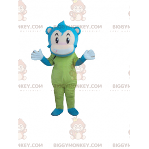 Costume de mascotte BIGGYMONKEY™ de singe de bonhomme bleu