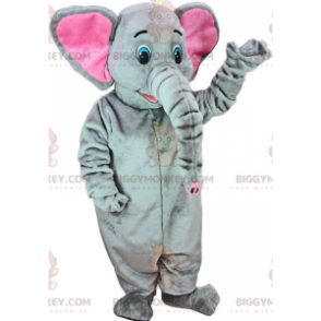 BIGGYMONKEY™ Costume da mascotte Elefante grigio e rosa con