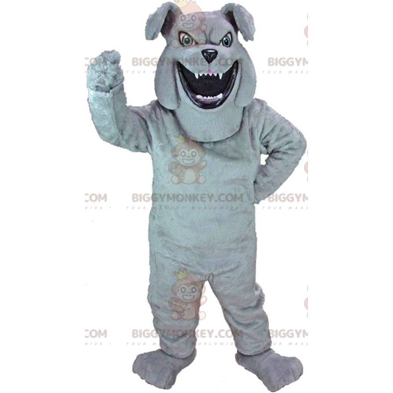 Disfraz de mascota Bulldog gris de aspecto feroz BIGGYMONKEY™