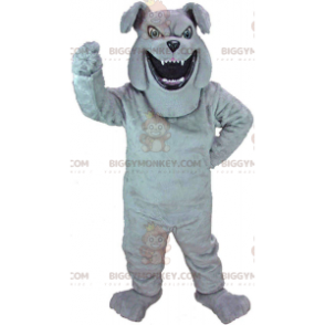 Costume da mascotte Bulldog grigio dall'aspetto feroce