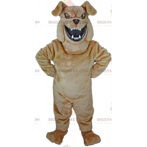 Costume de mascotte BIGGYMONKEY™ de bulldog marron à l'air