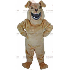 Costume de mascotte BIGGYMONKEY™ de bulldog marron à l'air