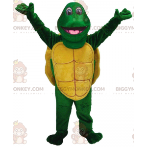 Traje de mascote BIGGYMONKEY™ Tartaruga Verde e Amarela, Traje