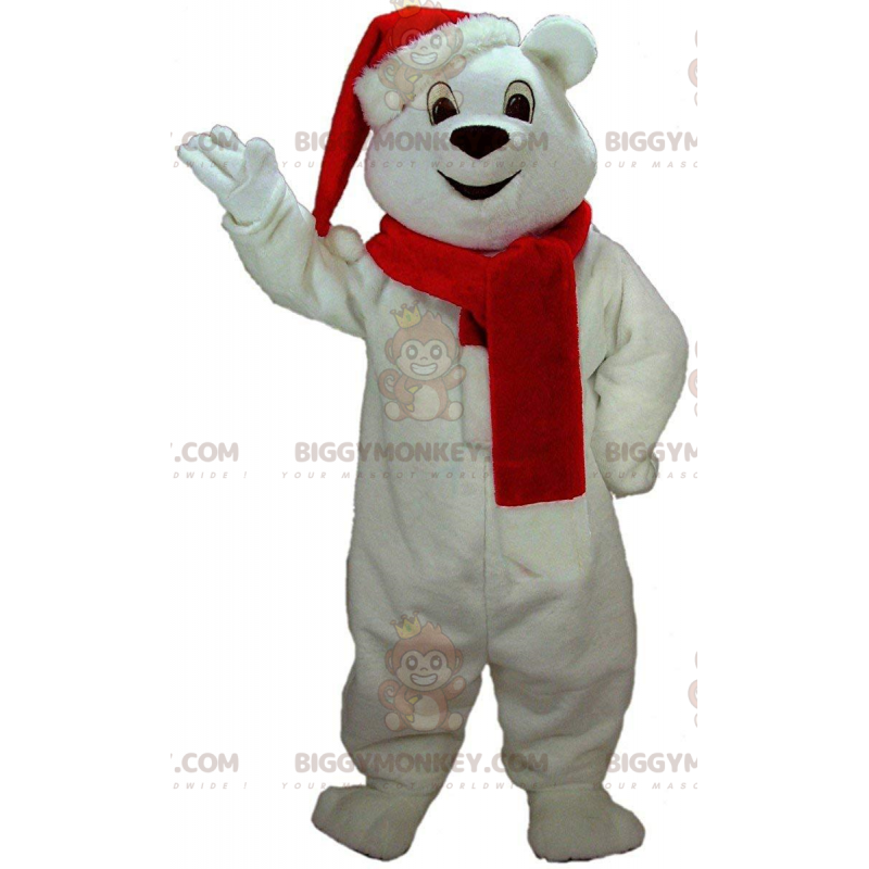 Costume de mascotte BIGGYMONKEY™ de nounours blanc avec un