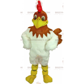 Brown and white chicken BIGGYMONKEY™ mascot costume, giant hen