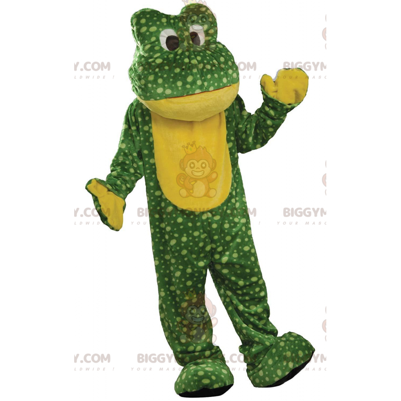 BIGGYMONKEY™ costume mascotte rana verde e gialla, costume