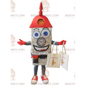 Costume de mascotte BIGGYMONKEY™ d'horloge grise géante