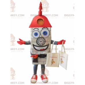 Costume da mascotte BIGGYMONKEY™ con orologio gigante grigio