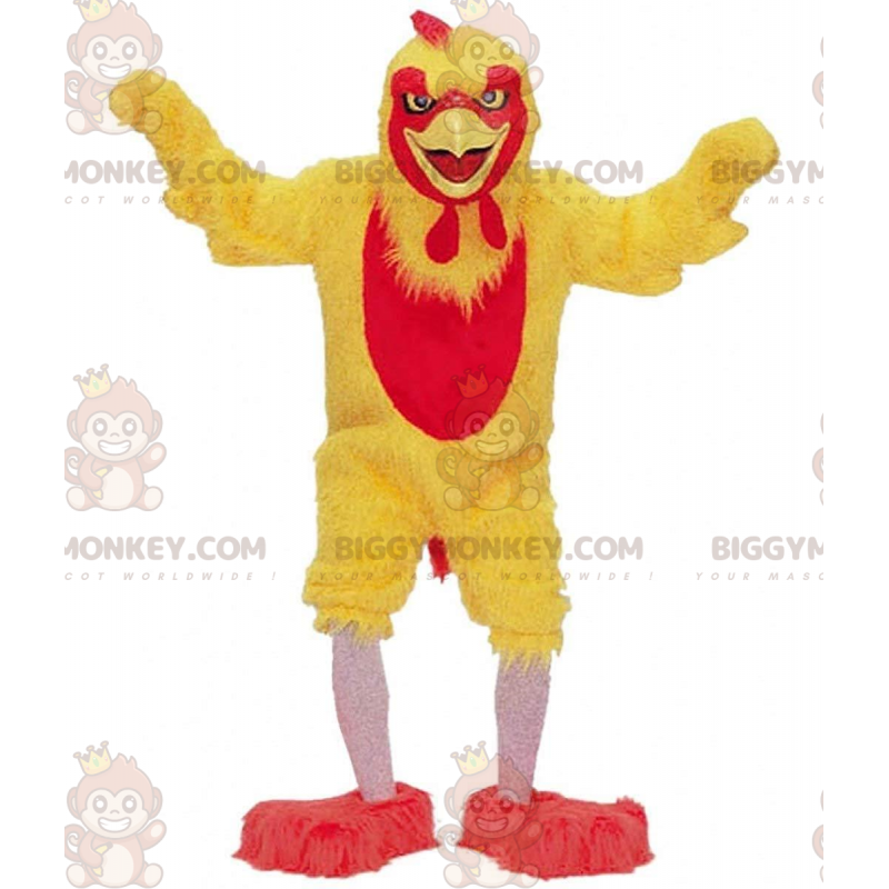 BIGGYMONKEY™ Maskottchenkostüm gelbes und rotes Huhn