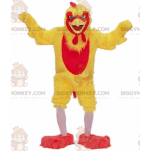 Disfraz de mascota BIGGYMONKEY™ pollo amarillo y rojo, disfraz