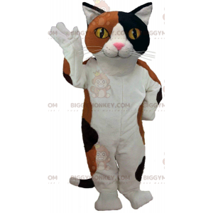 BIGGYMONKEY™ mascottekostuum van witte, bruine en zwarte kat