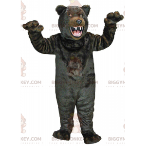 Fantasia de mascote BIGGYMONKEY™ muito realista de urso preto