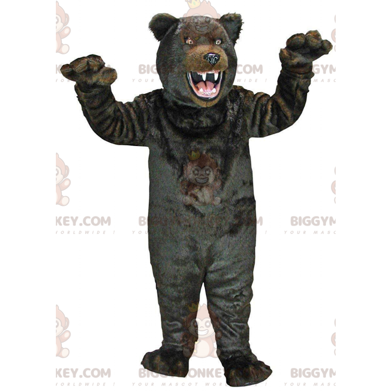 Στολή μασκότ BIGGYMONKEY™ πολύ ρεαλιστική μαύρη αρκούδα