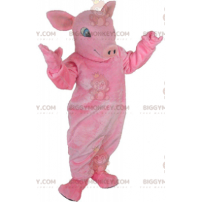 Στολή μασκότ Giant Pink Pig BIGGYMONKEY™, πλήρως προσαρμόσιμη -