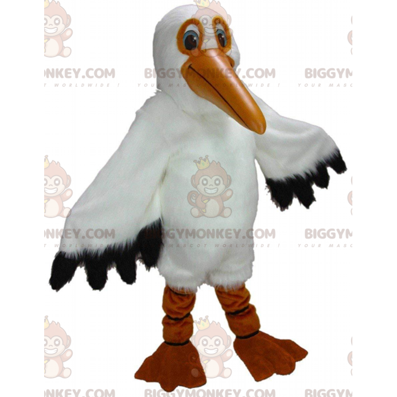 BIGGYMONKEY™ giant pelican mascot costume, large sea bird