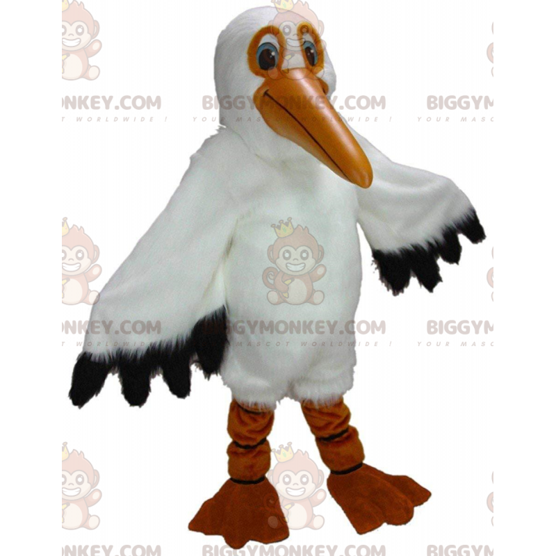 BIGGYMONKEY™ jätte pelikanmaskotdräkt, stor sjöfågeldräkt -