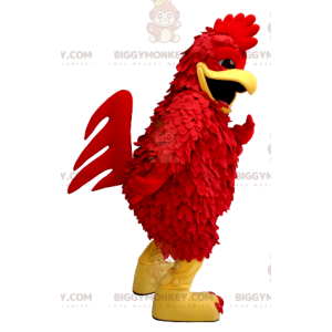Fato de mascote de galinha gigante vermelha e amarela