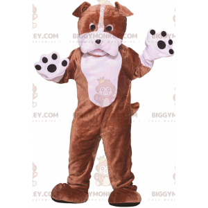 Ruskeavalkoinen koiran BIGGYMONKEY™ maskottiasu, kaksivärinen