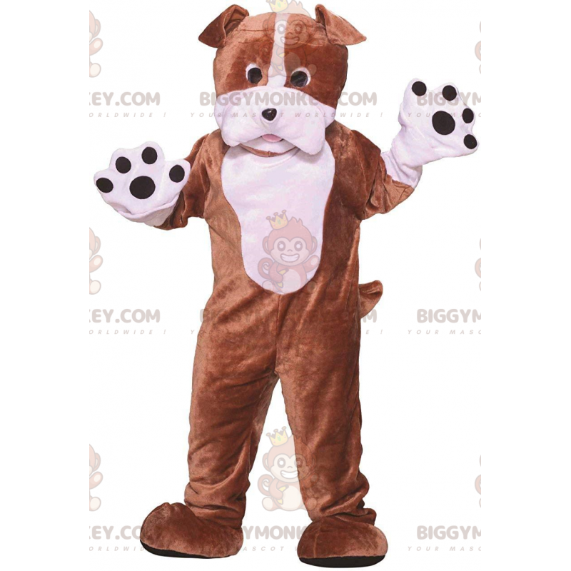 Costume mascotte cane BIGGYMONKEY™ marrone e bianco, costume da