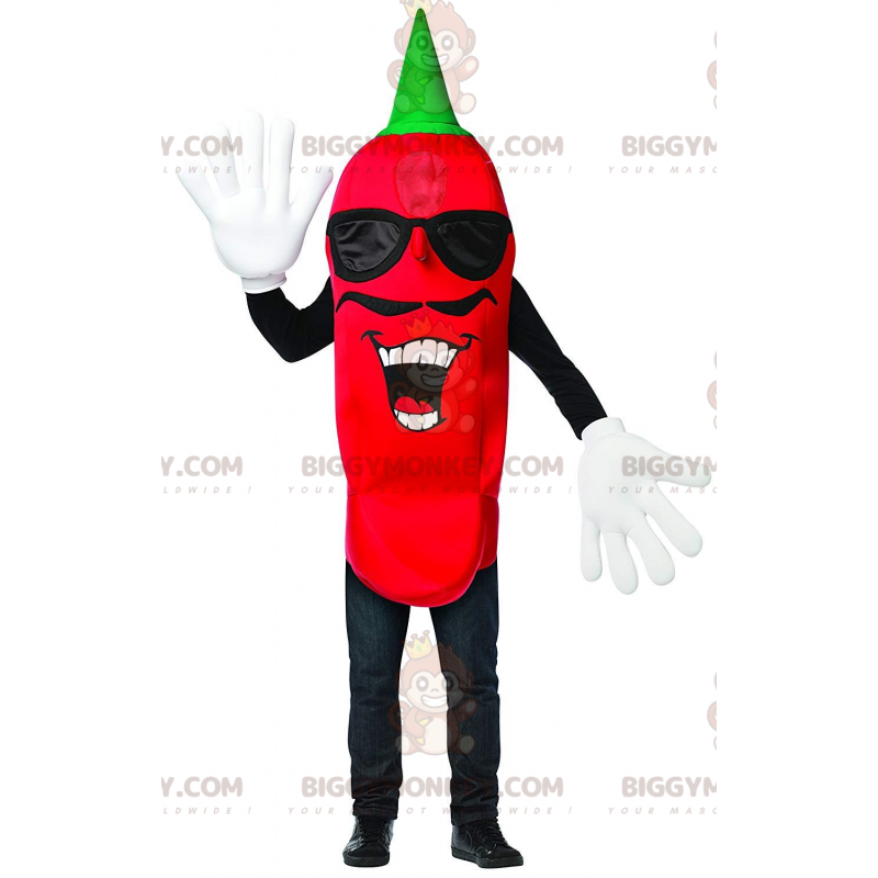 Costume de mascotte BIGGYMONKEY™ de piment rouge moustachu