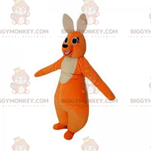 BIGGYMONKEY™ Costume da mascotte Canguro arancione e bianco con