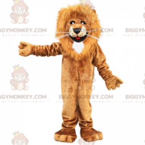 Costume mascotte BIGGYMONKEY™ leone marrone e bianco, costume