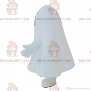 Traje de mascote BIGGYMONKEY™ de fantasma branco com olhos