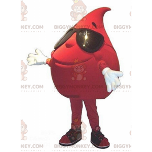 Giant Blood Drop BIGGYMONKEY™ mascottekostuum met zonnebril -