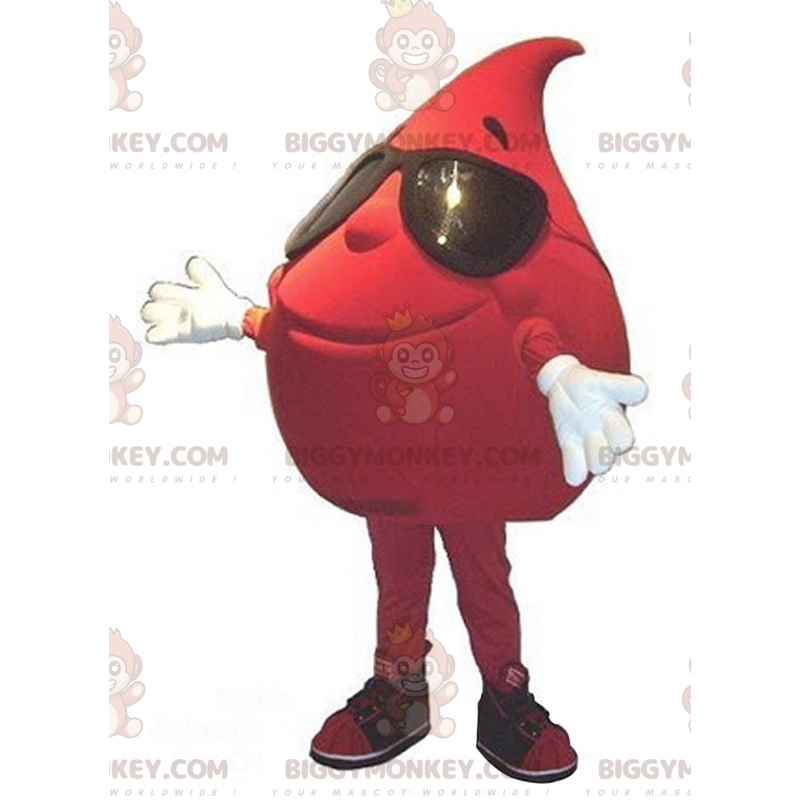 Costume da mascotte Giant Blood Drop BIGGYMONKEY™ con occhiali