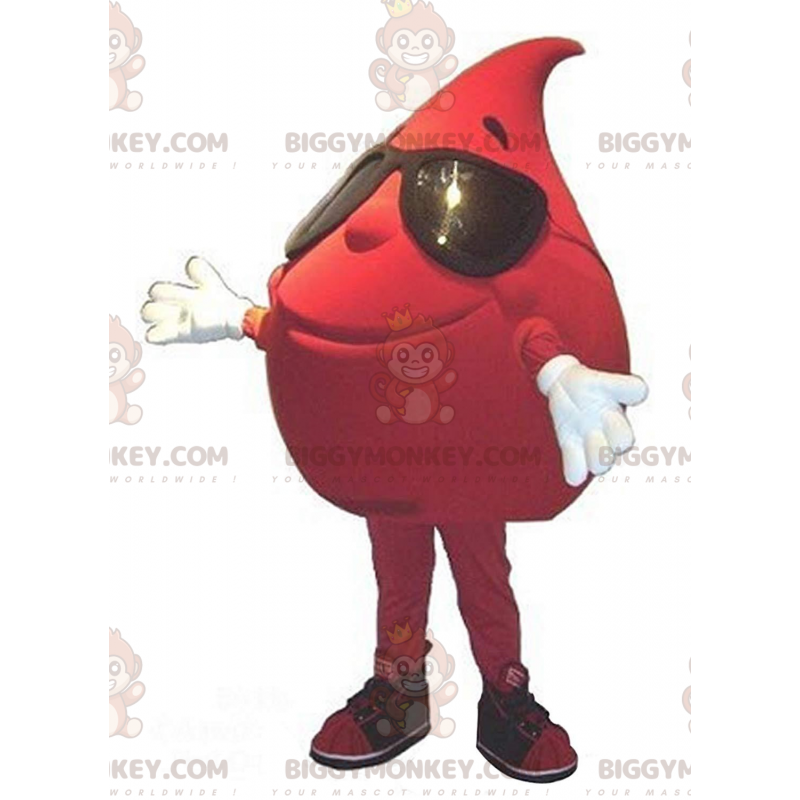 Giant Blood Drop BIGGYMONKEY™ mascottekostuum met zonnebril -