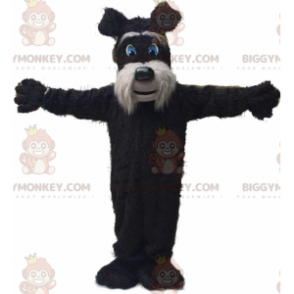 BIGGYMONKEY™ costume mascotte terrier nero e grigio, costume