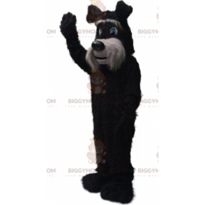 BIGGYMONKEY™ mascottekostuum zwarte en grijze terriër, harig