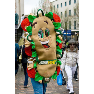 Jätte leende smörgås BIGGYMONKEY™ maskotdräkt - Tunnelbana