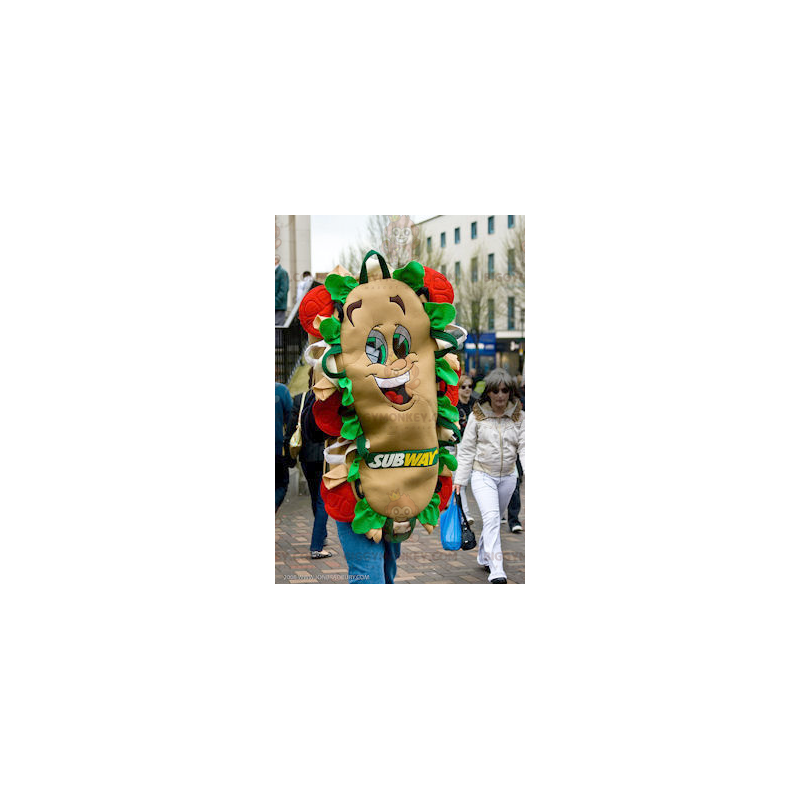 Costume de mascotte BIGGYMONKEY™ de sandwich géant et souriant
