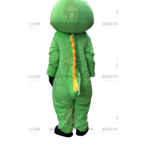 Disfraz de mascota cocodrilo verde, blanco y amarillo