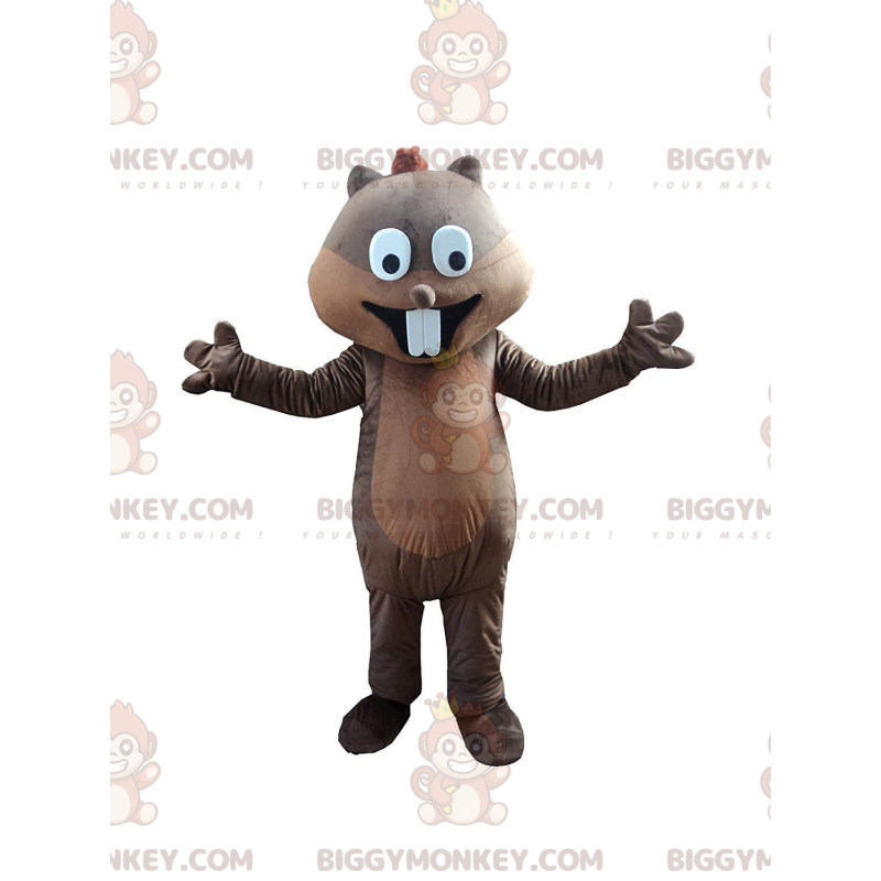 Στολή μασκότ BIGGYMONKEY™ Forest Animal Squirrel with Big Teeth