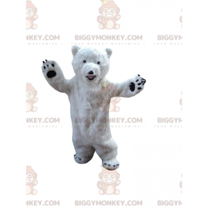 Weißer Teddybär BIGGYMONKEY™ Maskottchenkostüm, Eisbärenkostüm