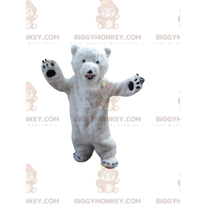 Weißer Teddybär BIGGYMONKEY™ Maskottchenkostüm, Eisbärenkostüm