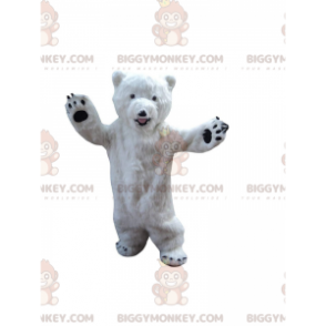 Hvid bamse BIGGYMONKEY™ maskotkostume, isbjørnekostume -